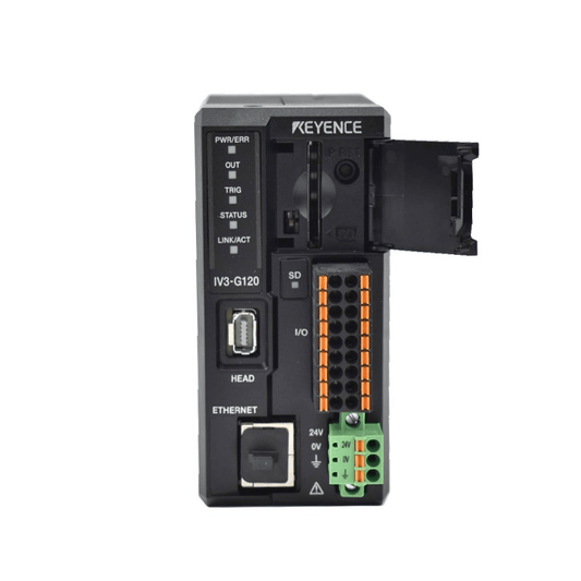 KEYENCE IV3‑G120 compact model sensor amplifier front view