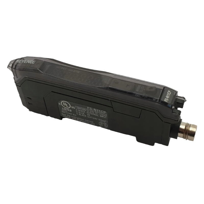 Keyence FS‑N11CP FS‑N series fiber optic amplifier main unit M8 connector PNP front view