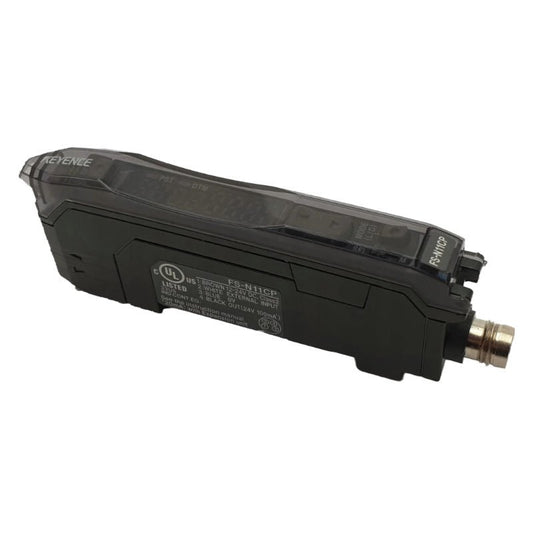Keyence FS‑N11CP FS‑N series fiber optic amplifier main unit M8 connector PNP front view