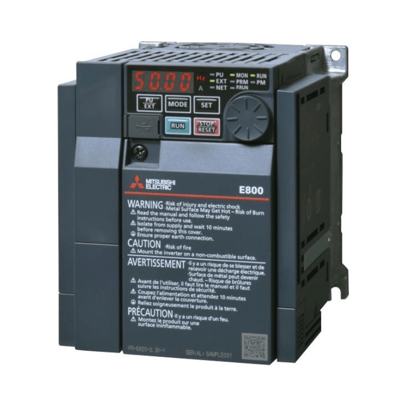 Original New Mitsubishi Electric FR-E840-0026-4-60 FREQROL-E800 0.75kW/1.5kW 400V 3-phase inverter front view