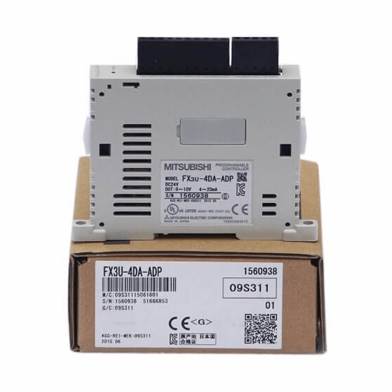 Original New Mitsubishi FX3U-4DA-ADP MELSEC-F 4-channel analog output adapter front view
