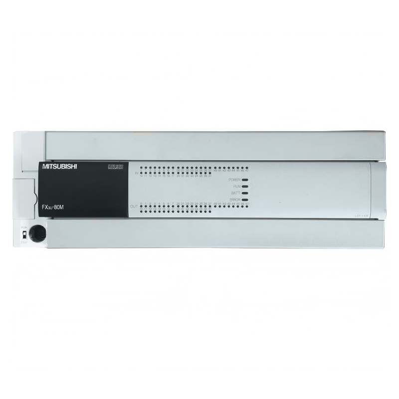 Original New Mitsubishi Electric FX3U-80MR/ES-A MELSEC-F PLC CPU unit 40DI/40DO relay front view