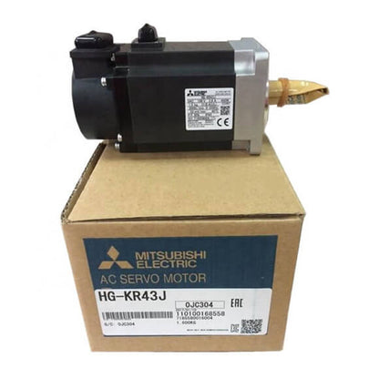 Original New Mitsubishi Electric HG-KR43J MELSERVO-J4 400W AC servo motor with oil seal 22-bit encoder front view