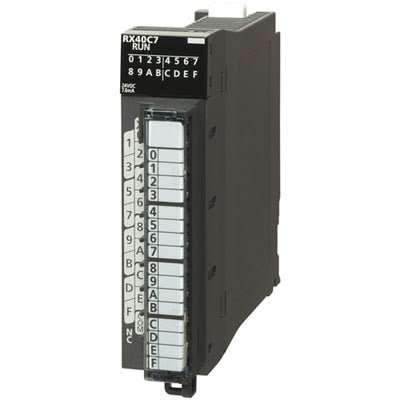 Original New Mitsubishi RX40C7 MELSEC iQ-R 16-point digital input module 24V DC front view