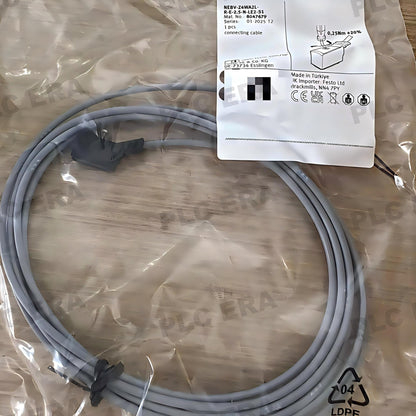 Festo NEBV-Z4WA2L-R-E-2.5-N-LE2-S1 dimensions drawing 2.9 mm diameter, 2.5 m length, ZC male connector