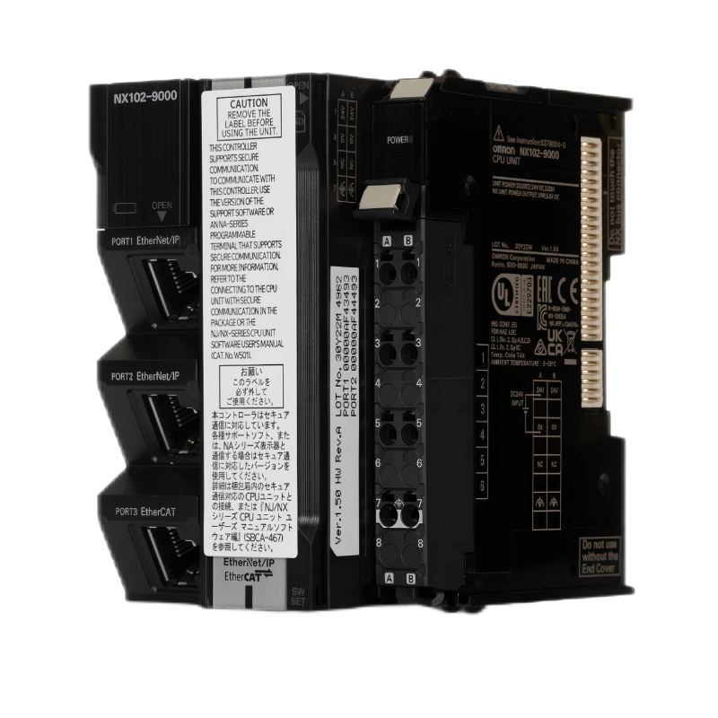 Omron NX102-9000 Sysmac NX1 modular machine automation controller front view