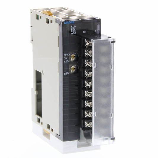 Original New Omron CJ1W-MAD42 analog I/O unit 4 inputs 2 outputs SYSMAC CJ series screw terminal front view