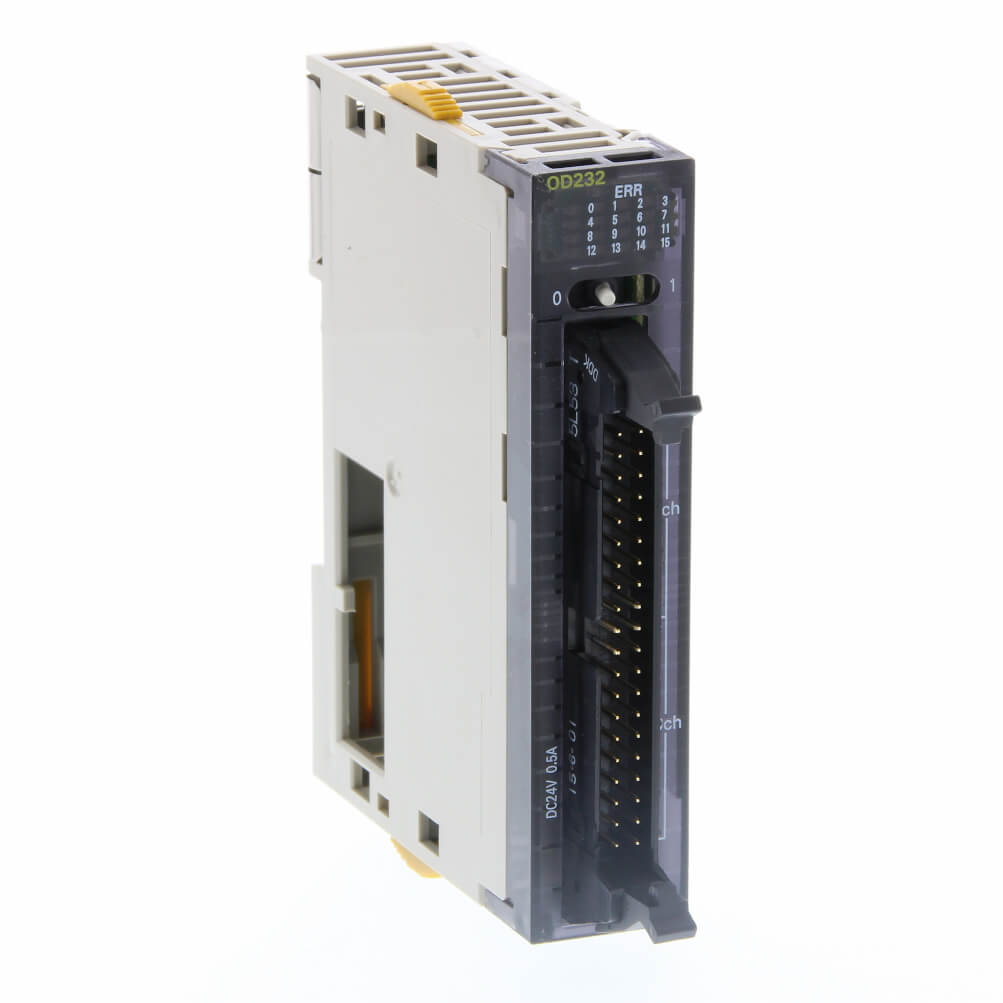 Original New Omron CJ1W-OD232 32-point PNP transistor output module SYSMAC CJ series MIL connector front view
