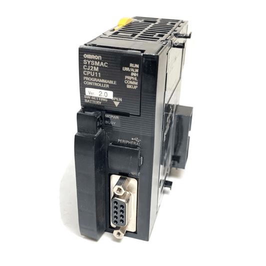 Original New Omron CJ2M-CPU11 SYSMAC CJ2M CPU unit with RS-232C serial port front view