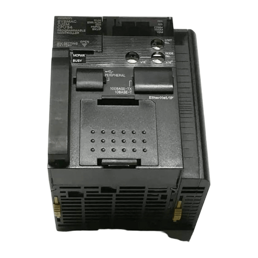 Original New Omron CJ2M-CPU34 SYSMAC CJ2M CPU unit with built-in EtherNet/IP port front view