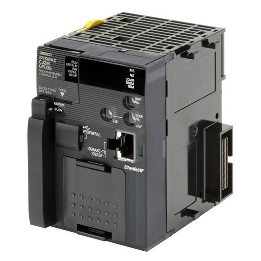Original New Omron CJ2M-CPU35 SYSMAC CJ2M CPU unit with built-in EtherNet/IP port front view