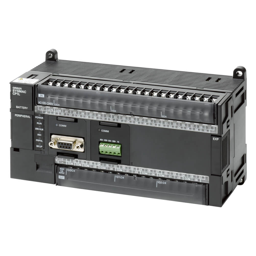 Original New Omron CP1L-M60DR-A CP1L PLC CPU unit with 60 I/O and AC power supply front view