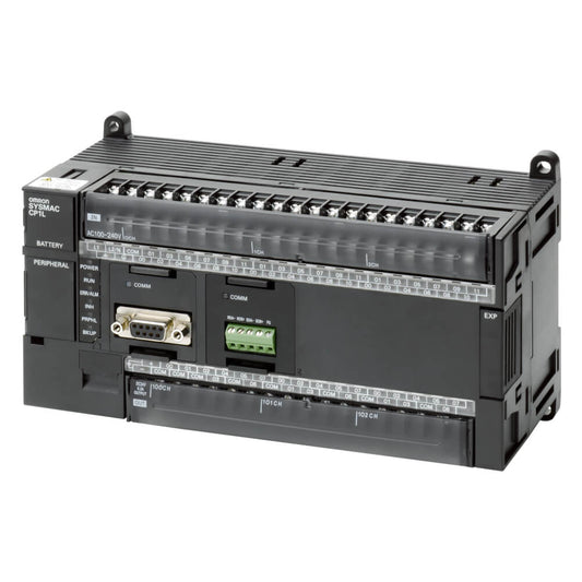 Original New Omron CP1L-M60DR-A CP1L PLC CPU unit with 60 I/O and AC power supply front view