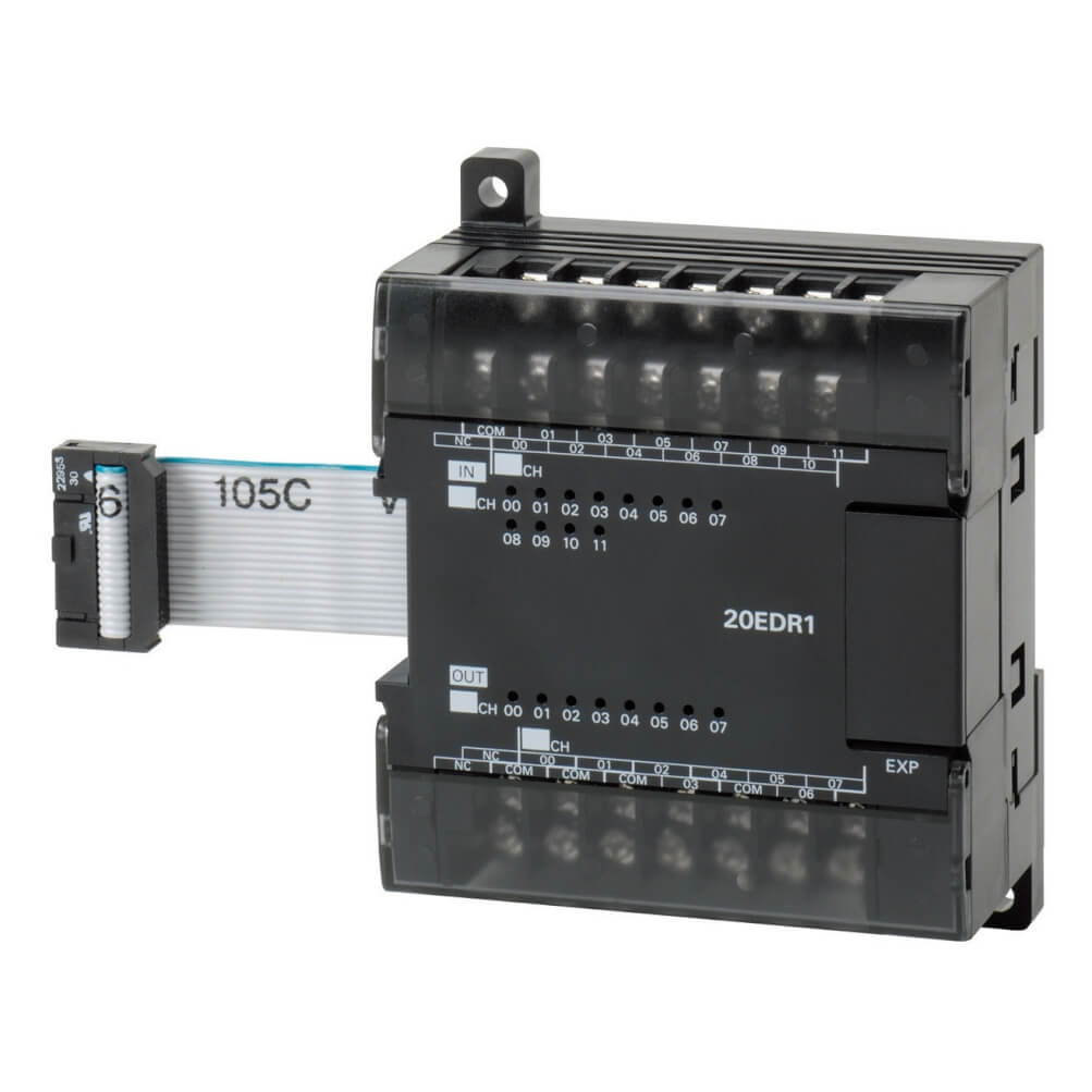 Original New Omron CP1W-20EDR1 20-point I/O expansion unit 12 inputs 8 relay outputs front view