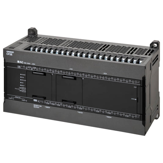 Original New Omron CP2E-N60DT1-D CP2E-N series compact PLC CPU unit with 60 I/O and dual Ethernet front view