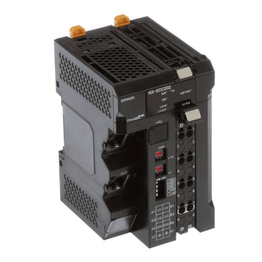Original New Omron NX‑ECC202 NX series EtherCAT coupler unit 2 ports front view