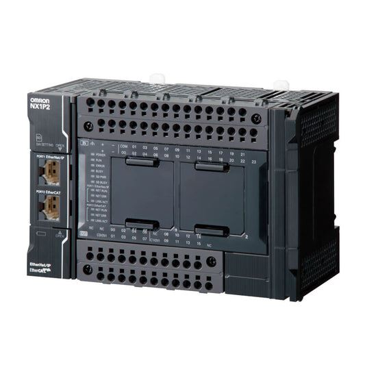 Original New Omron NX1P2-1040DT1 Sysmac NX1P machine automation controller 40 I/O 24/16 PNP EtherCAT front view
