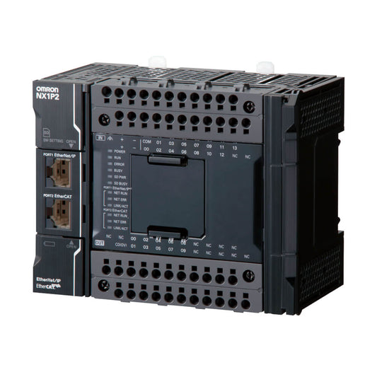 Original New Omron NX1P2-9024DT1 Sysmac NX1P machine automation controller 24 I/O PNP EtherCAT front view