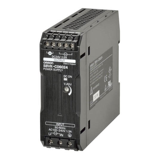 Original New Omron S8VK-C06024 book type power supply 60W 24V 2.5A DIN rail front view