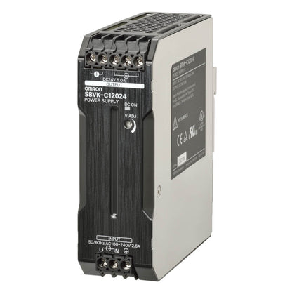 Original New Omron S8VK-C12024 120W 24V 5A DIN rail power supply front view