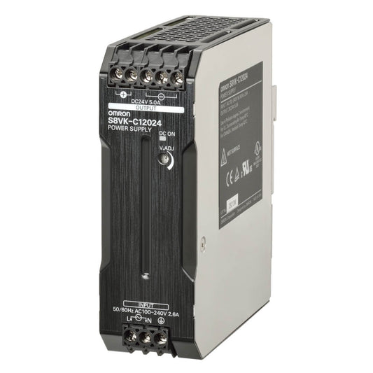 Original New Omron S8VK-C12024 120W 24V 5A DIN rail power supply front view