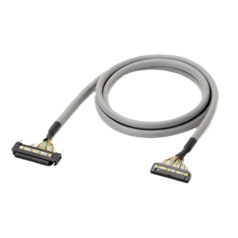Original New Omron XW2Z-100K 40-pin MIL I/O connecting cable 1m shielded front view