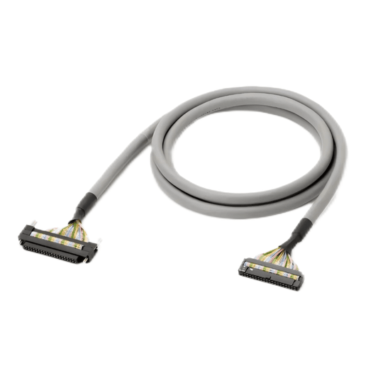 Original New Omron XW2Z-100K 40-pin MIL I/O connecting cable 1m shielded front view