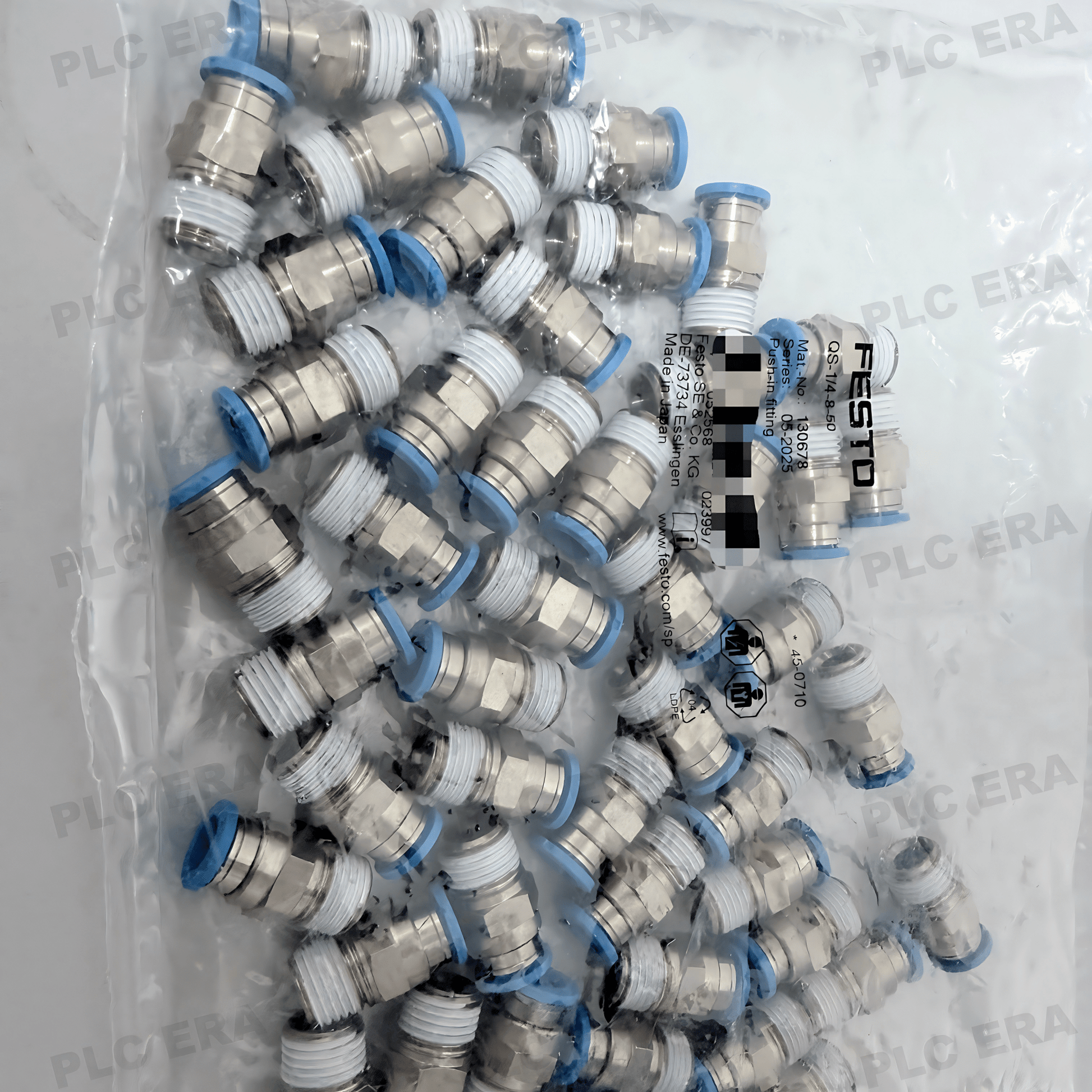 Festo QS-1/4-8 push‑in fitting dimensions drawing (L=26.6 mm)