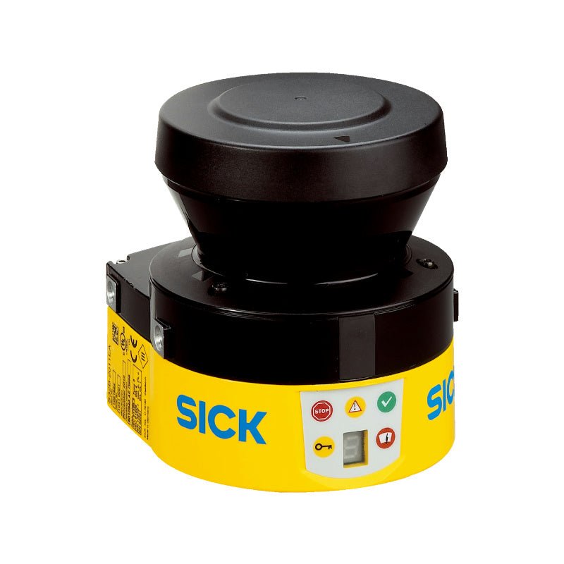 SICK S32B-3011BA 1056430 S300 Mini Standard safety laser scanner yellow aluminium die‑cast housing front view