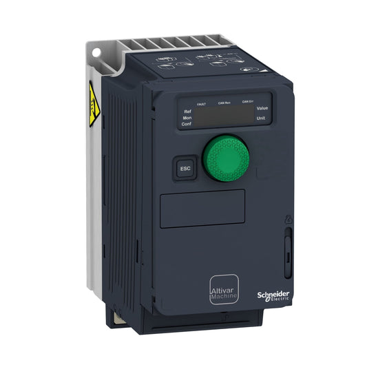 Schneider Electric ATV320U07M2C variable speed drive – Altivar Machine ATV320 series, 0.75kW / 1hp, 200-240V single‑phase, compact VFD with IP20 protection for OEM machinery and industrial automation
