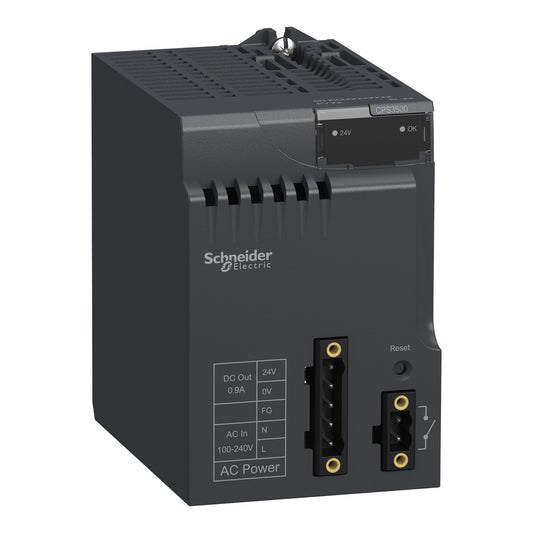 Original New Schneider Electric BMXCPS3500 36W AC power supply module Modicon X80 front view