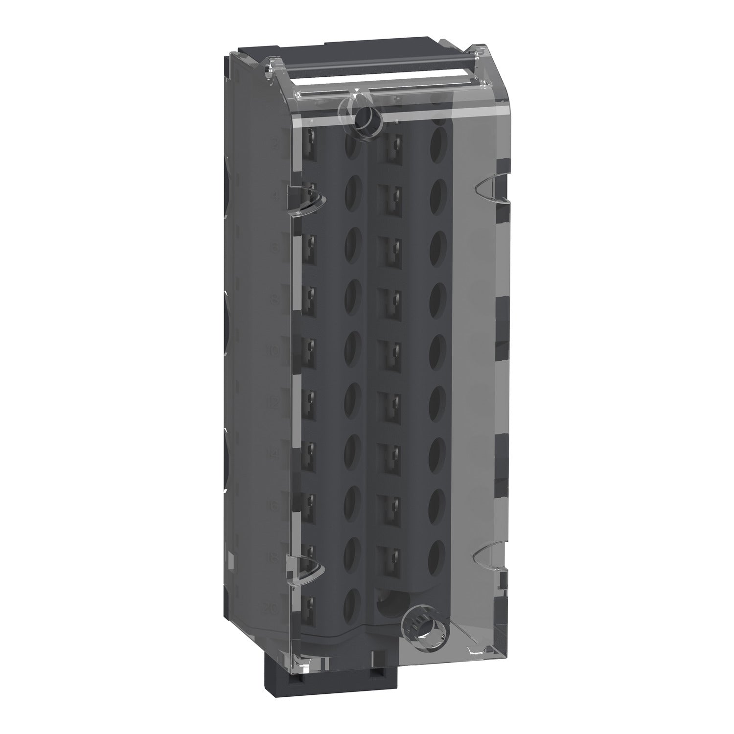 Original New Schneider Electric BMXFTB2010 20-pin removable screw clamp terminal block Modicon X80 front view