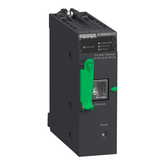 Original New Schneider Electric BMXNOE0100 1-port Ethernet network module Modicon M340 front view