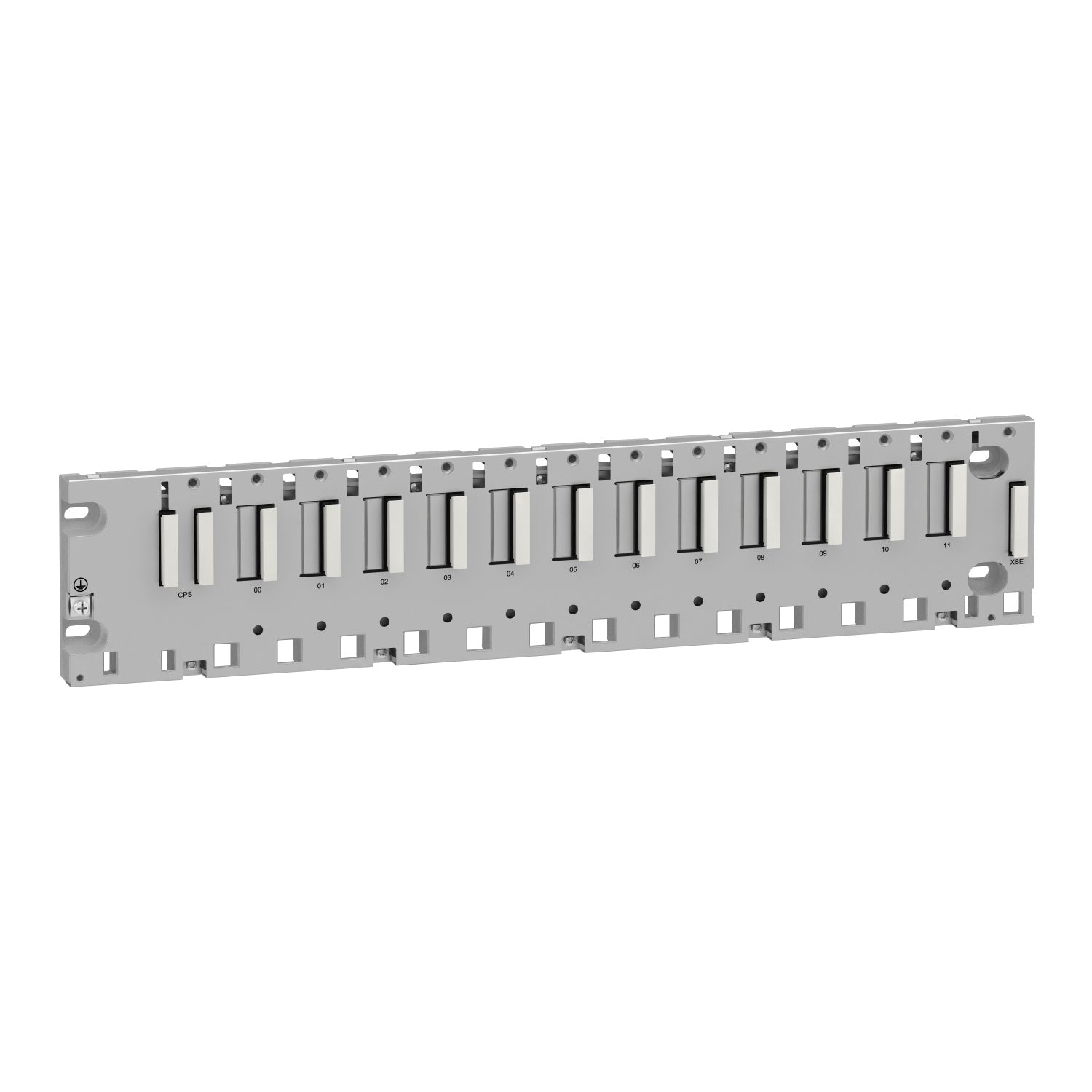 Original New Schneider Electric BMXXBP1200 12-slot Modicon X80 backplane front view