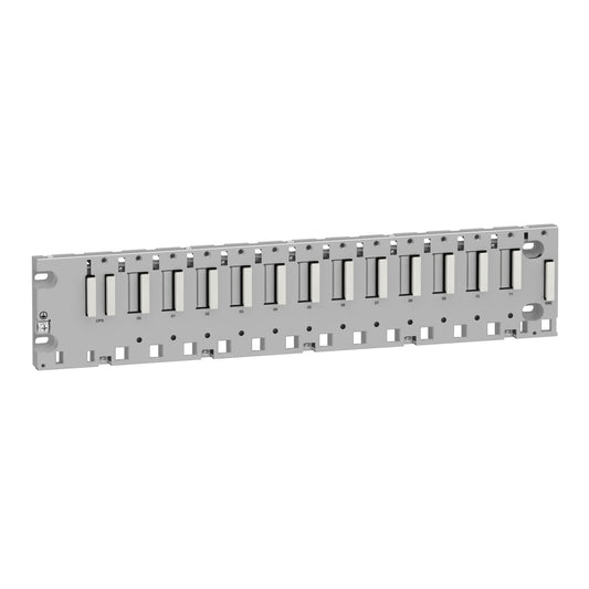 Original New Schneider Electric BMXXBP1200 12-slot Modicon X80 backplane front view