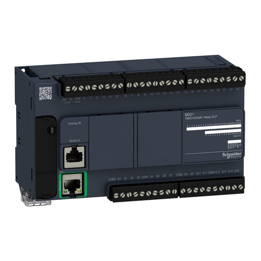 Original New Schneider Electric TM221CE40R Modicon M221 40 I/O relay Ethernet logic controller front view