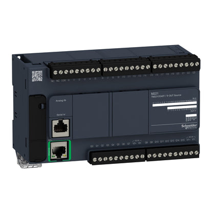 Original New Schneider Electric TM221CE40T Modicon M221 40 I/O transistor PNP Ethernet logic controller front view