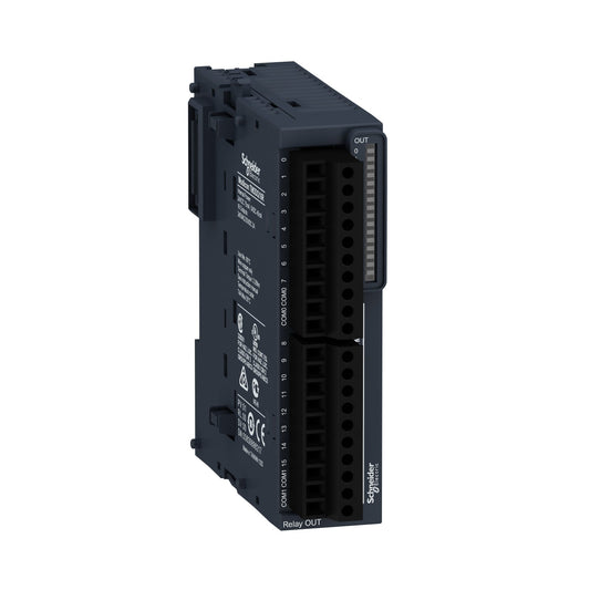 Original New Schneider Electric TM3DQ16R 16-channel relay output module Modicon TM3 screw terminal front view
