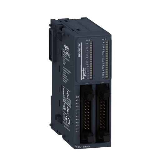 Original New Schneider Electric TM3DQ32TK 32-channel transistor output module Modicon TM3 HE10 connector front view