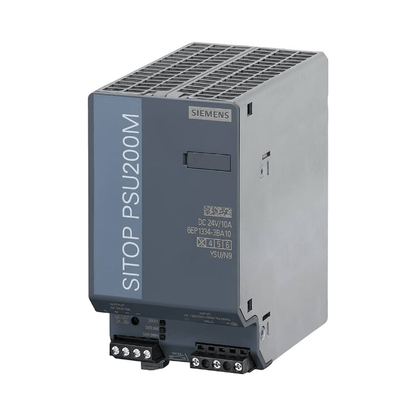 Original New Siemens 6EP1334-3BA10 SITOP PSU200M 24V/10A 240W DIN rail power supply front view