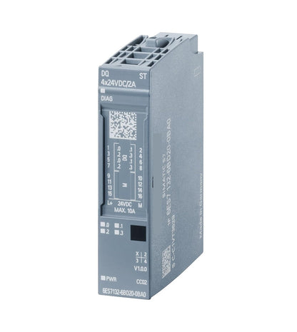 Original New Siemens 6ES7132-6BD20-0BA0 ET 200SP DQ 4x24V DC/2A Standard digital output module front view