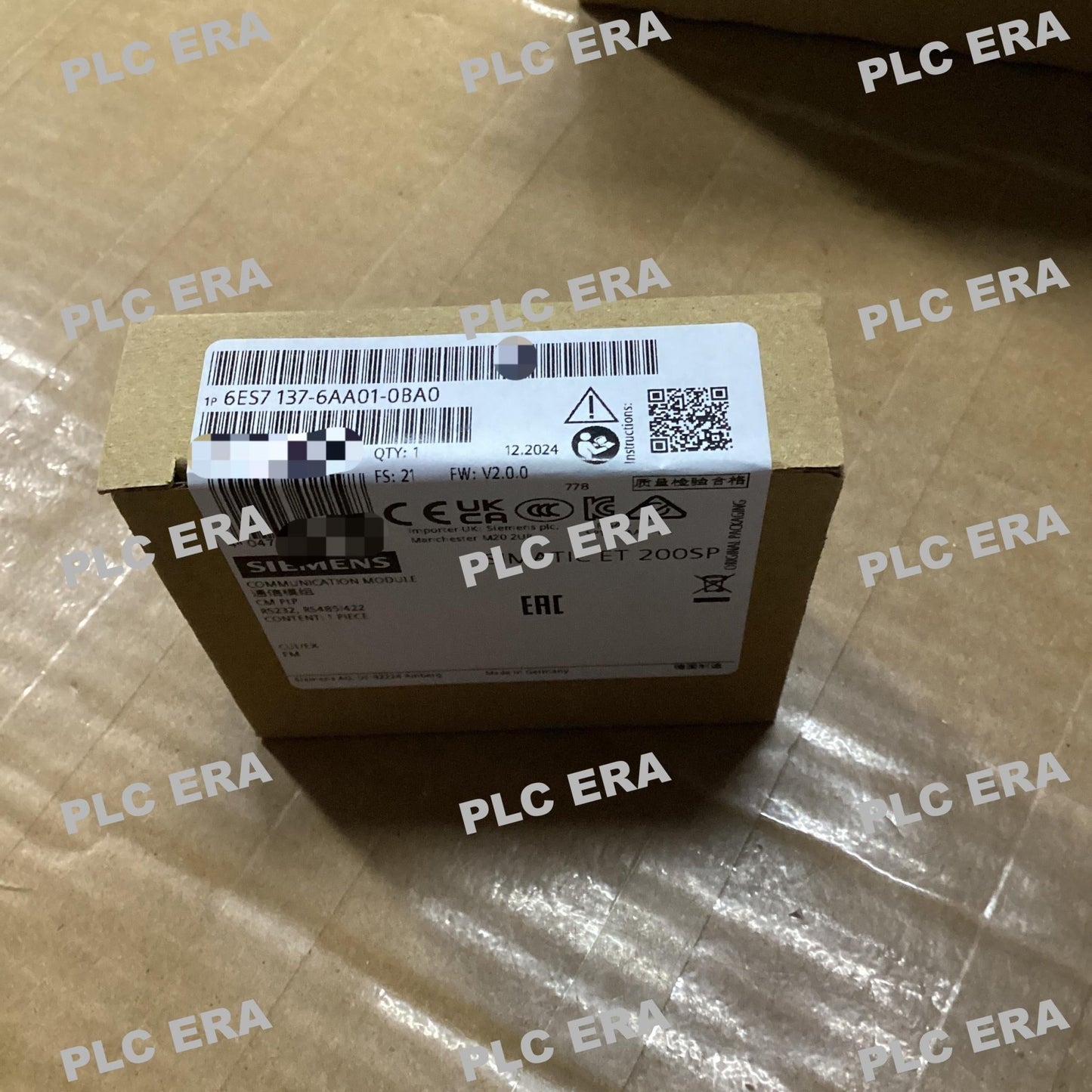 Front view of Siemens ET 200SP CM PTP 6ES7137-6AA01-0BA0 showing connector