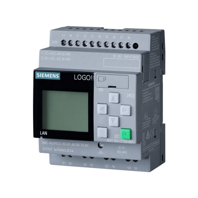 Siemens LOGO! 24CE logic module 6ED1052-1CC08-0BA1 with display and transistor outputs