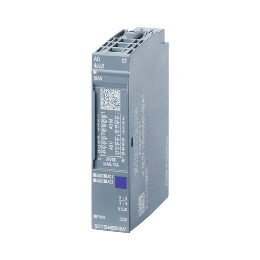 Siemens SIMATIC ET 200SP analog output module 6ES7135-6HD00-0BA1 with 4 analog outputs U/I 16 bit