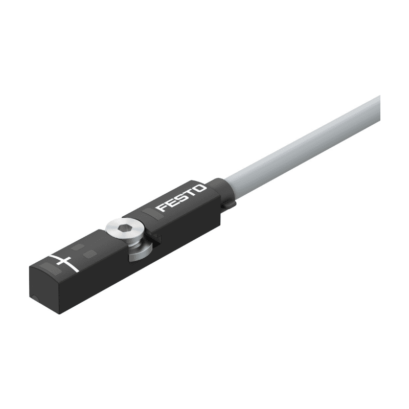Festo SMT-8M-A-PS-24V-E-0,3-M8D 574334 magnetoresistive T-slot proximity sensor front view