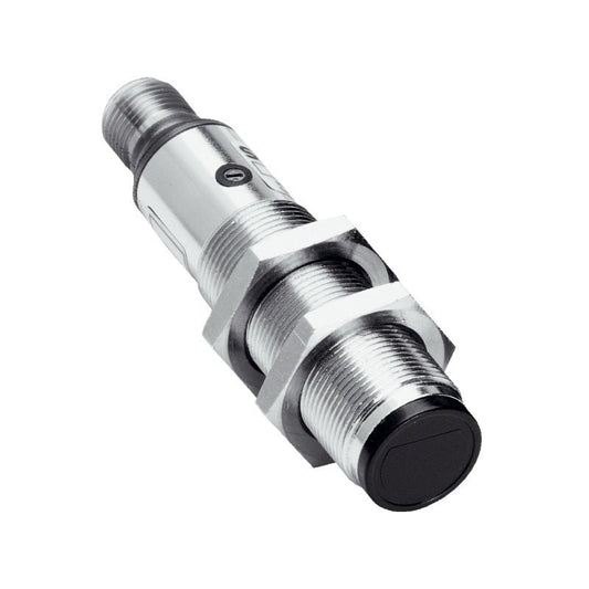 SICK VL18-4P3240 6013551 M18 cylindrical retro-reflective photoelectric sensor nickel-plated brass housing front view