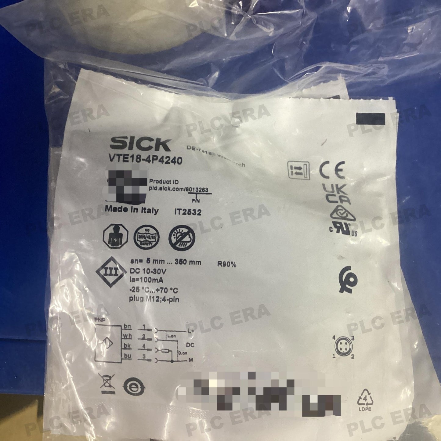 SICK VTE18-4P4240 6013263 dimensions drawing 18x18x78mm