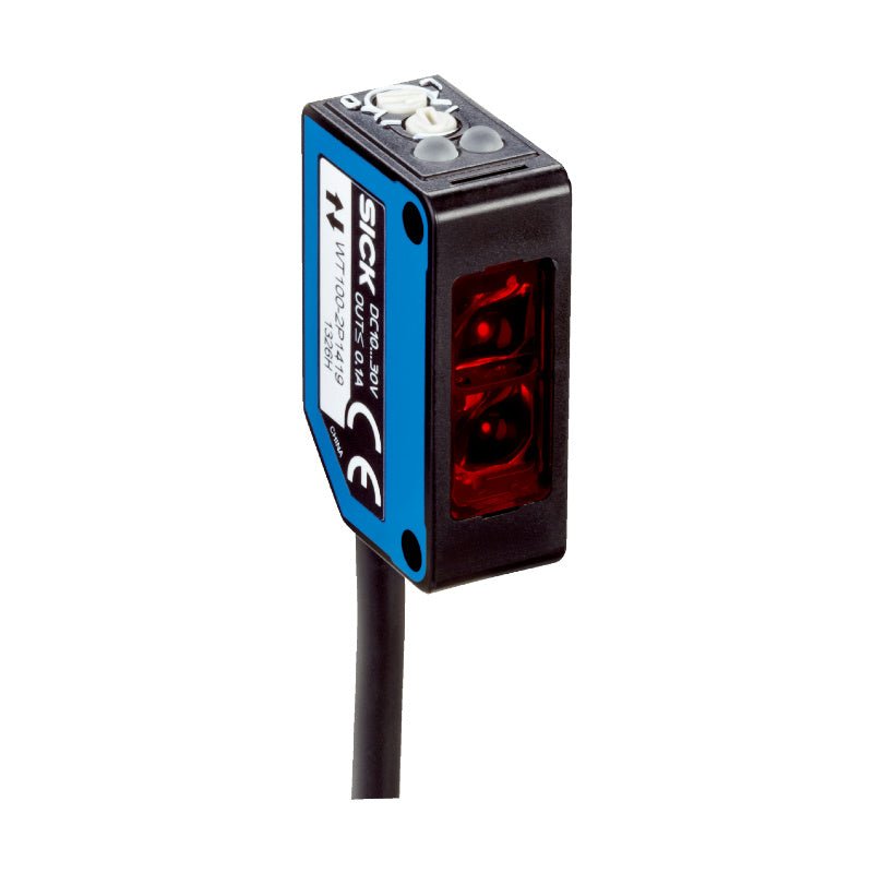 SICK WL100-2P4429 6052386 miniature retro-reflective photoelectric sensor front view