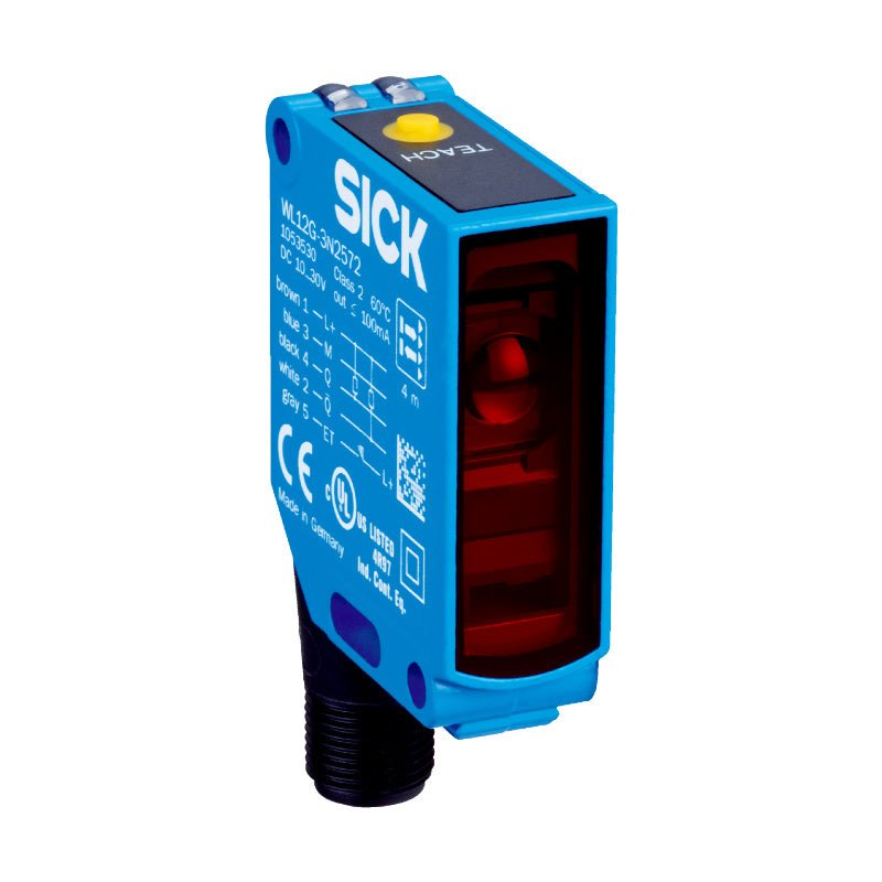 SICK WL12G-3V2572 1053537 retro-reflective photoelectric sensor zinc diecast housing front view