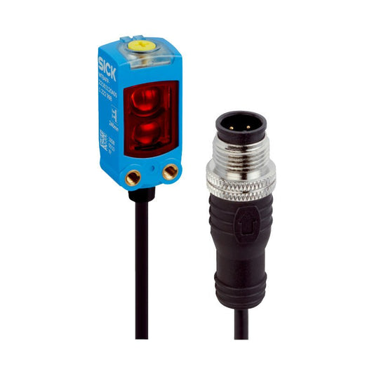 SICK WTV4FE-8416A120A00 1123755 rectangular miniature photoelectric proximity sensor with background suppression front view